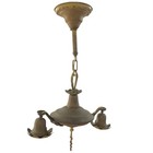 Vintage Ceiling Light 2 Bulb Fixture Chandelier Art Deco Pan Nouveau