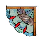 2 Stained Glass Corner Window Panels Handcrafted Victorian Design Tiffany Style