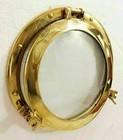 Vintage Brass 12 Inches Glass Porthole Shiny Finish Boat Window Nautical Ship