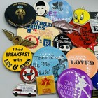 Lot Of 28 Vintage Pinbacks Buttons Pins Tack-pins   some Quite Rare