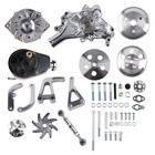 Small Block Accessory Drive Kit For Chevy Chevrolet W  Long Water Pump Chrome