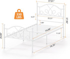 Twin Bed Frames  Modern Twin Size Metal Bed Frames For Kids Girls  No Box-spring