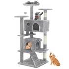 54  Cat Tree Tower Multi-level Scratching Post Condo Climbing Ladder Grey Indoor
