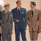 Men s Vintage 1940s British Aero Zip Single Breasted Navy Gabardine Suit Size    m