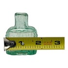 Antique Inkwell Ribbed Glass Bottle Light Emerald Green Victorian Writing Desk