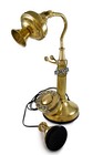 Antique Shiny Brass Phone Candlestick Telephone Rotary Dial Vintage Home Decor 