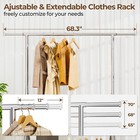 Heavy Duty Garment Rack Rolling Clothes Rack Collapsible Clothing Rack On Wheels
