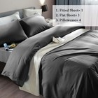 1800tc Microfiber Bed Sheet Set 6-piece - Deep Pocket Luxury King Dark Grey