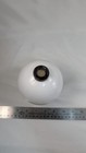 Antique Plain Round White Milk Glass Lightning Rod Ball Bmg Copper Caps