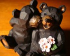 Black Bears Kissing Figurine Wedding Anniversary Gift Lodge Cabin Home Decor New