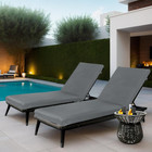 Water-resistant Outdoor Chaise Lounge Cushions Set Of 2 - Gray 75 x24