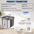 Stainless Steel Cat Water Fountain 2 2l Pet Drinking Fountain Dispenser For Cats