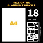 18 Pcs 4x7 Inch Journal Stencils Set  Journaling Planner 7 X 4 Inches  Milky 