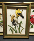 Crewel Bird Pictures  3  Sunset Designs Finished Framed 6  X 8 