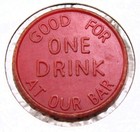 Club Cal-neva Saloon Reno Good One Drink Bar Casino Red Plastic Trade Token