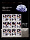 Usps  1989  -20th Anniv  Moon Landing- Priority  2 40 Cover  25th Anniv  Sheet