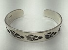 Navajo Sterling Overlay With Five Badger Paws Cuff Bracelet 24 2gr   1 2    Width