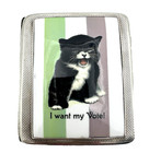 Silver   Enamel Case Suffragette I Want My Vote  Black Cat Birmingham 1922