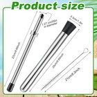 2 Pcs Straw Puncher And Muddler For Lemonade Plastic Lids Cups  Silver 