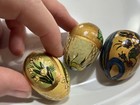 Vintage Set Of 3 Russian Floral Lacquer Egg  1  1 2 X 1