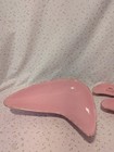Vtg Mcm Boomerang  Dish   Candle Holders Atomic Gilner Pottery Pink Gold