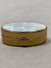 Vtg Max Factor Mop Gold Lipstick Holder Case Compact Hi Society Mother Of Pearl