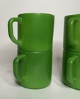 Vintage Green Glass Coffee Mugs Federal Set Of 6 Cups