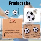 Soccer Earrings For Women  Football Stud Medium  Black  White 