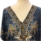 Caftan Maxi Dress African Dashiki Boho Hippie Blue One Size Bling   Neckline New