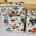3 Vintage Nesting Daher Square Hinged Lidded Tins Made In England
