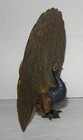 Antique Vtg Cold Painted Vienna Bronze Peacock Bird Figurine Sculpture Bergman 