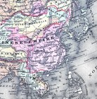 1896 Johnson Map Asia China Tibet Japan India Arabia Persia Siam Malasia Korea