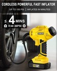 Cordless Tire Inflator Air Compressor For Dewalt 20v Max Battery 160psi Portable