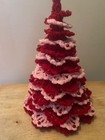 Crochet Valentine Or Christmas Tree  Red   Pink With Red Decorations  New