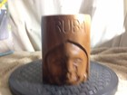 Vtg Carved Wooden Aruba Souvenir Drinking Mug Made In Phillipines 5 1 4  Tall
