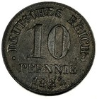 1922 German Empire 10 Pfennig No Mint Mark Xf-au Condition - 3579