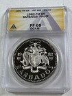 1982 Barbados  5 Silver Proof Graded Pr 68 Dcam By Anacs Low Mintage