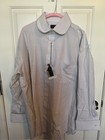J  Anthony Brown Collection Men s Vintage Style Pinstriped Dress Shirt 18 34-35
