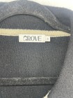 Grove Wool Blend Navy White Trim Boxy Cropped Knit Blazer Jacket One Size