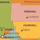 Nevada Counties Map - Standard - 36  X 38 75  Laminated