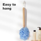 Long Handle Shower Back Scrubber Bath Brush With Loofah Sponge Exfoliating Tool