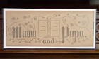 Antique Perforated Paper Sampler Mama Papa Parker   s Patent Motto  Never Stitched