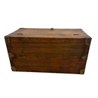 Vintage Wooden Storage Chest Trunk Metal Corners