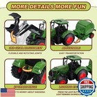 Peagprav Farm Tractor Toys Set Bale Haying Round Baler With Barn Farmer cow f