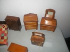 Vintage Dollhouse Miniature Furniture   Accessory Mixed Lot Of Bedroom Sets