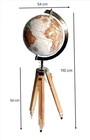 18  Big Modern Map Atlas World Globe With Wooden Tripod Stand Globe Floor Decor