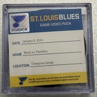 St  Louis Blues Game-used Puck Vs  Florida Panthers January 9 2024