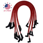 Red For Bbc Chevy 396 427 502 454 Hei Spiral Core 45 Degree End Spark Plug Wires