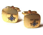Vintage Mens Cornec Mason    g   masonic 12k Gold Filled Cuff Links Cufflinks  
