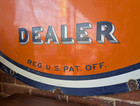 Original 1950 s Large 6 Ft  Double Sided Porcelain Gulf Sign Dealer Sign -pickup